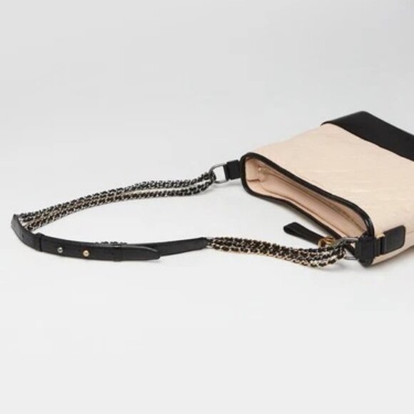 Chanel Beige/Black Quilted Leather Medium Gabrielle Hobo Bag - Picture 6 of 11